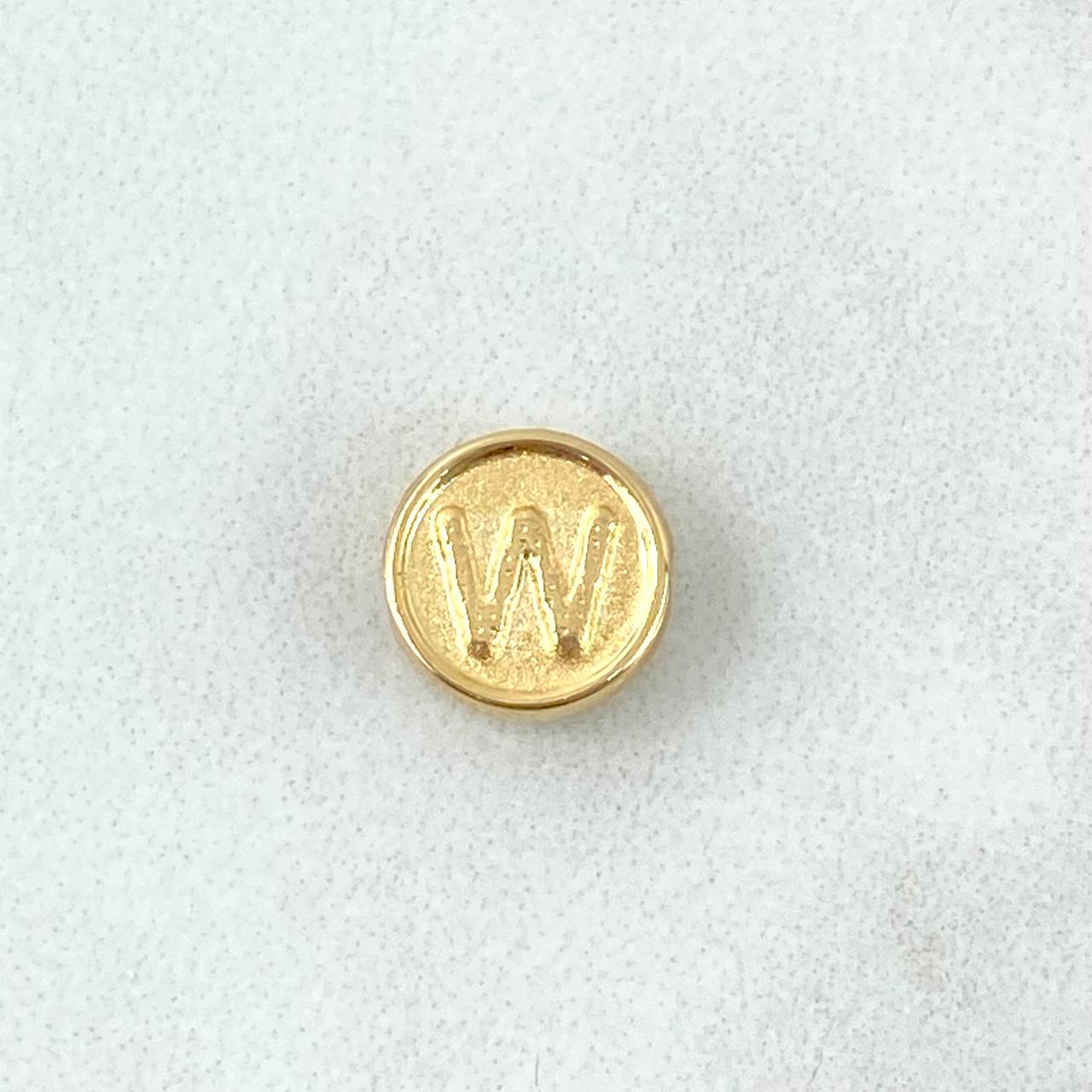 Herraje Letra W 0.25gr / 0.8cm / Doble Faz Oro Amarillo