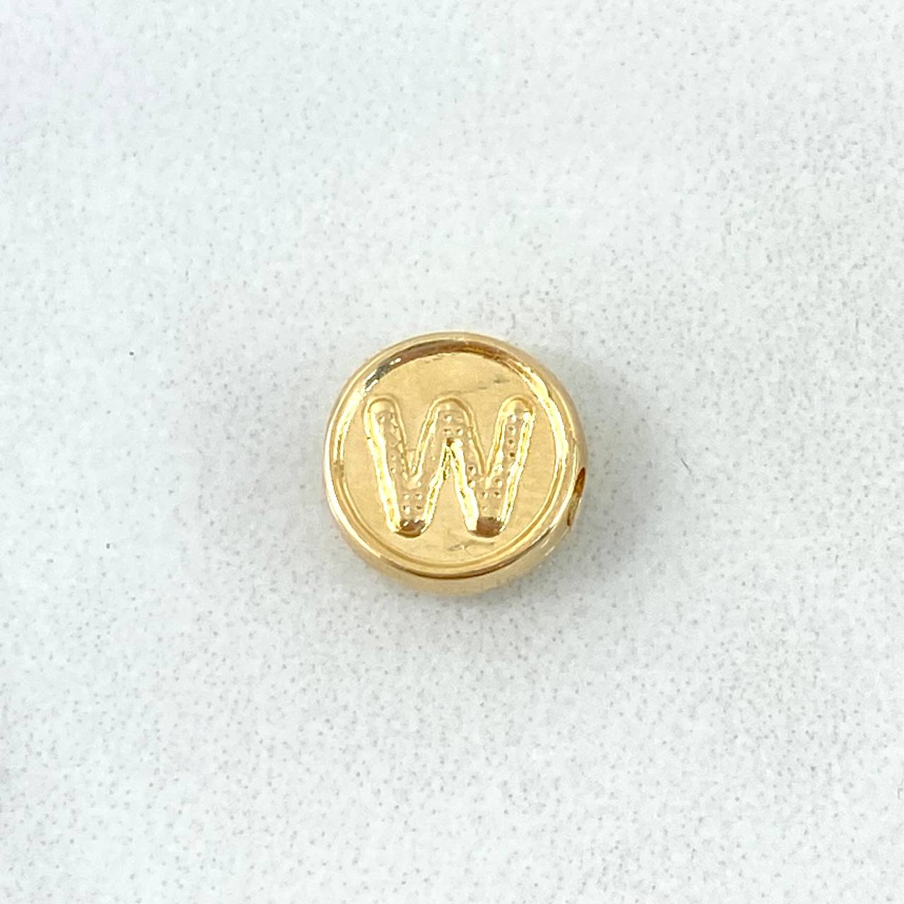 Herraje Letra W 0.25gr / 0.8cm / Doble Faz Oro Amarillo