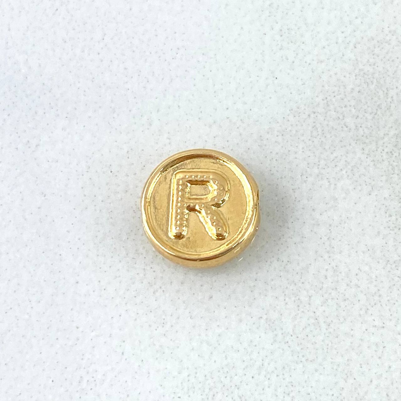 Herraje Letra R 0.25gr / 0.8cm / Doble Faz Oro Amarillo