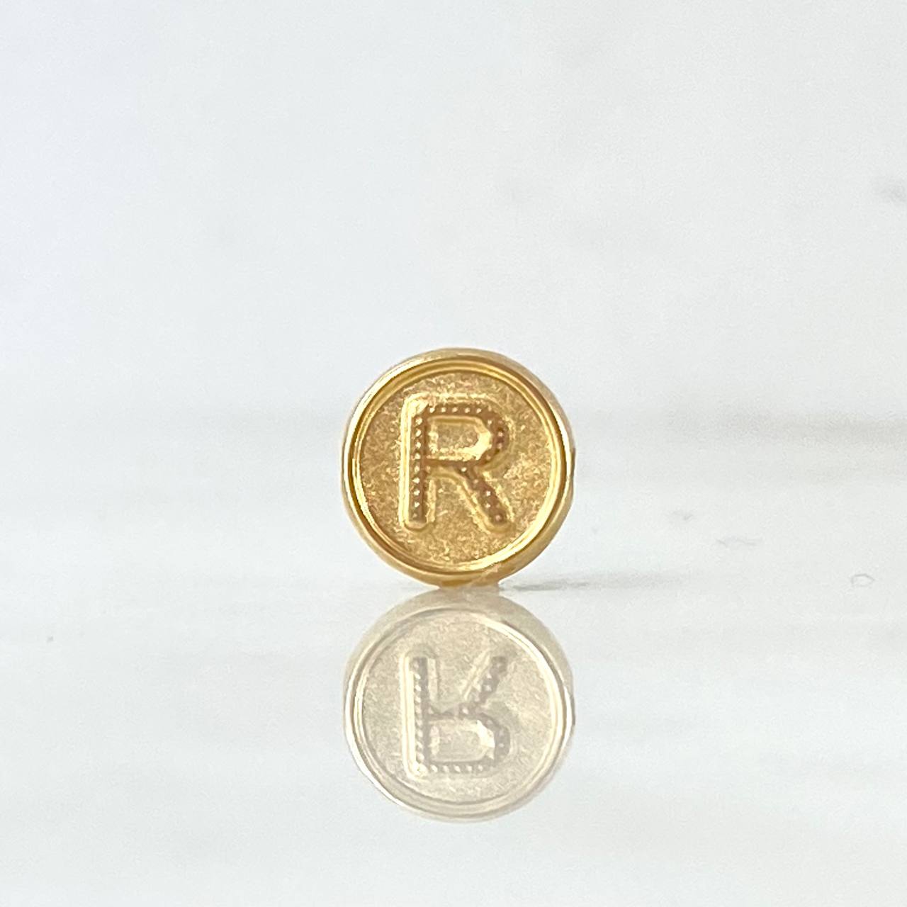 Herraje Letra R 0.25gr / 0.8cm / Doble Faz Oro Amarillo