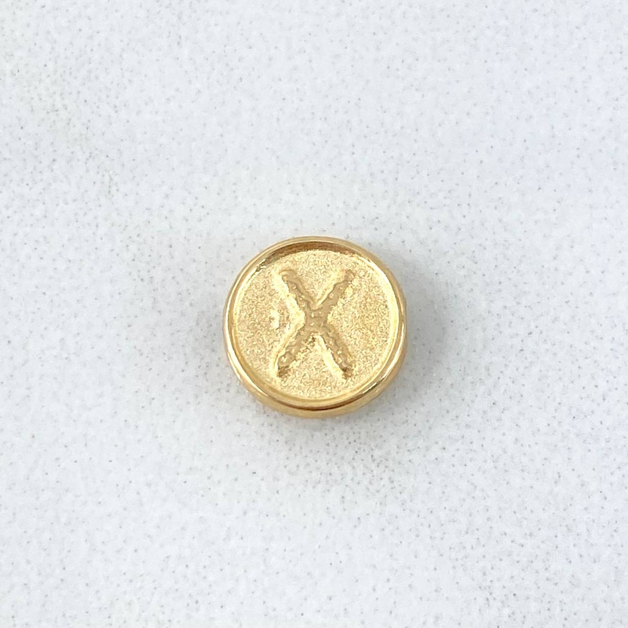 Herraje Letra X 0.25gr / 0.8cm / Tambor Doble Faz Oro Amarillo