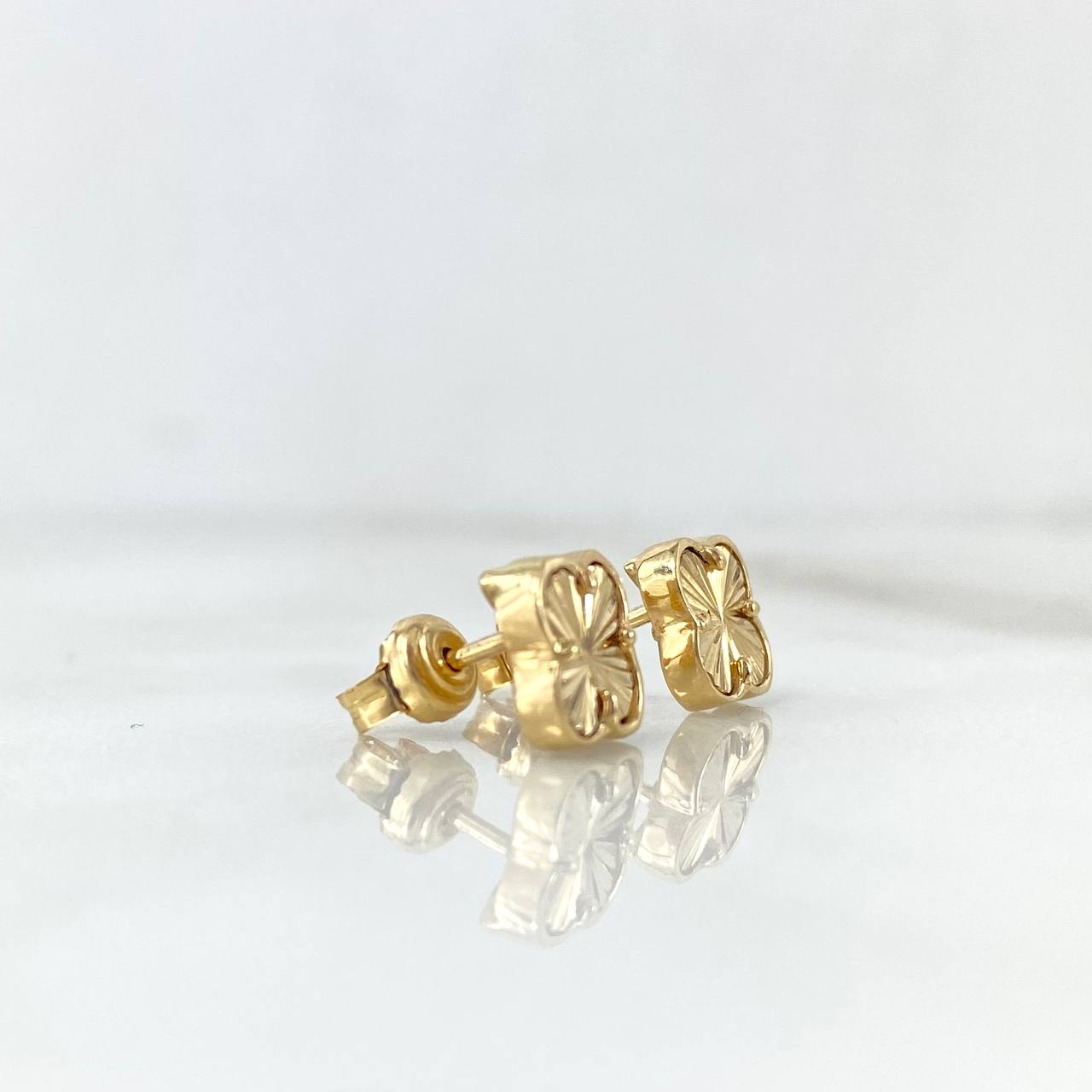 Topos Trébol VCyA 2.4gr / 0.8cm / Diamantado Liso Oro Amarillo Nac.Esp. *