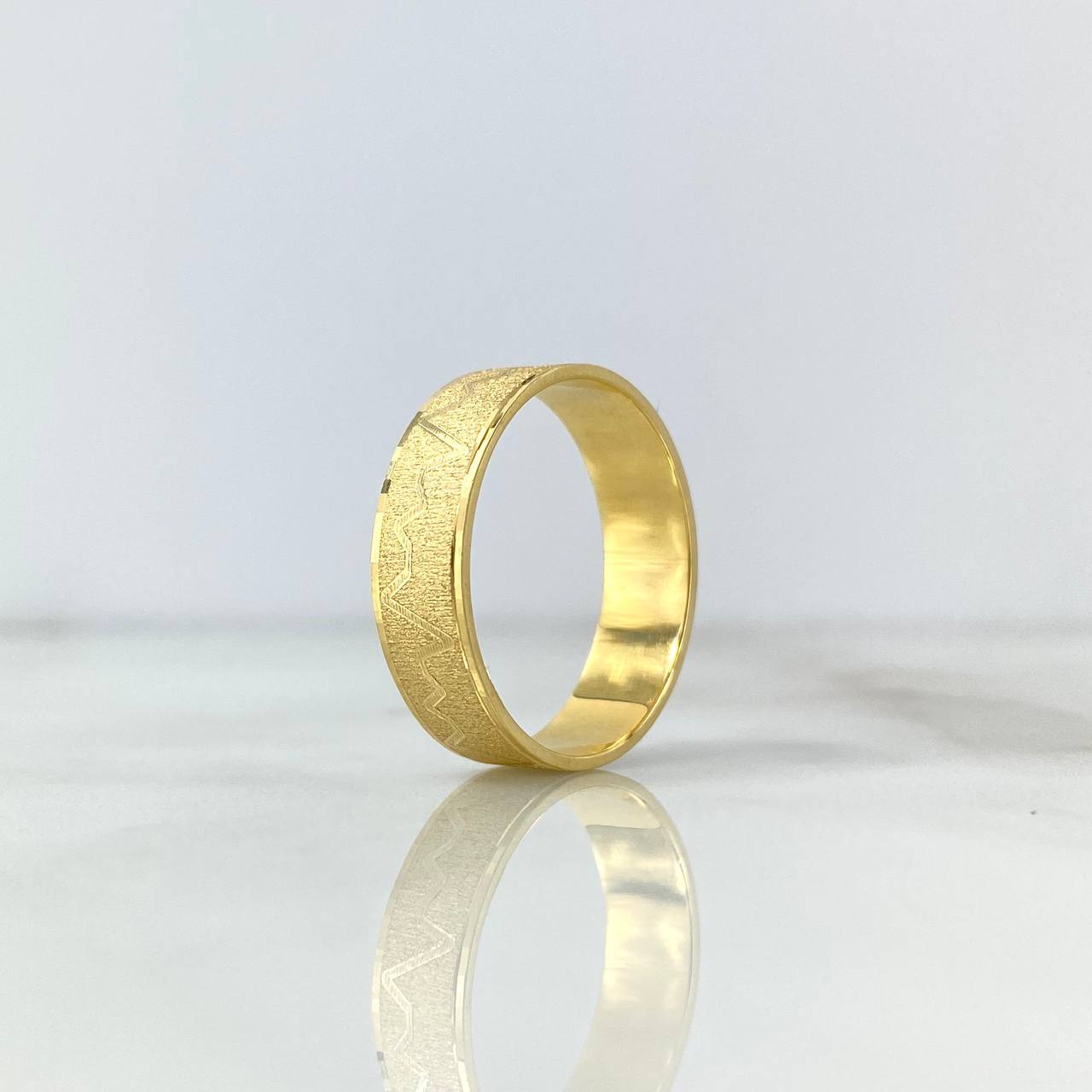 Anillo Argolla Electrocardiograma 5.15gr / T7 1/4 / Oro Amarillo *