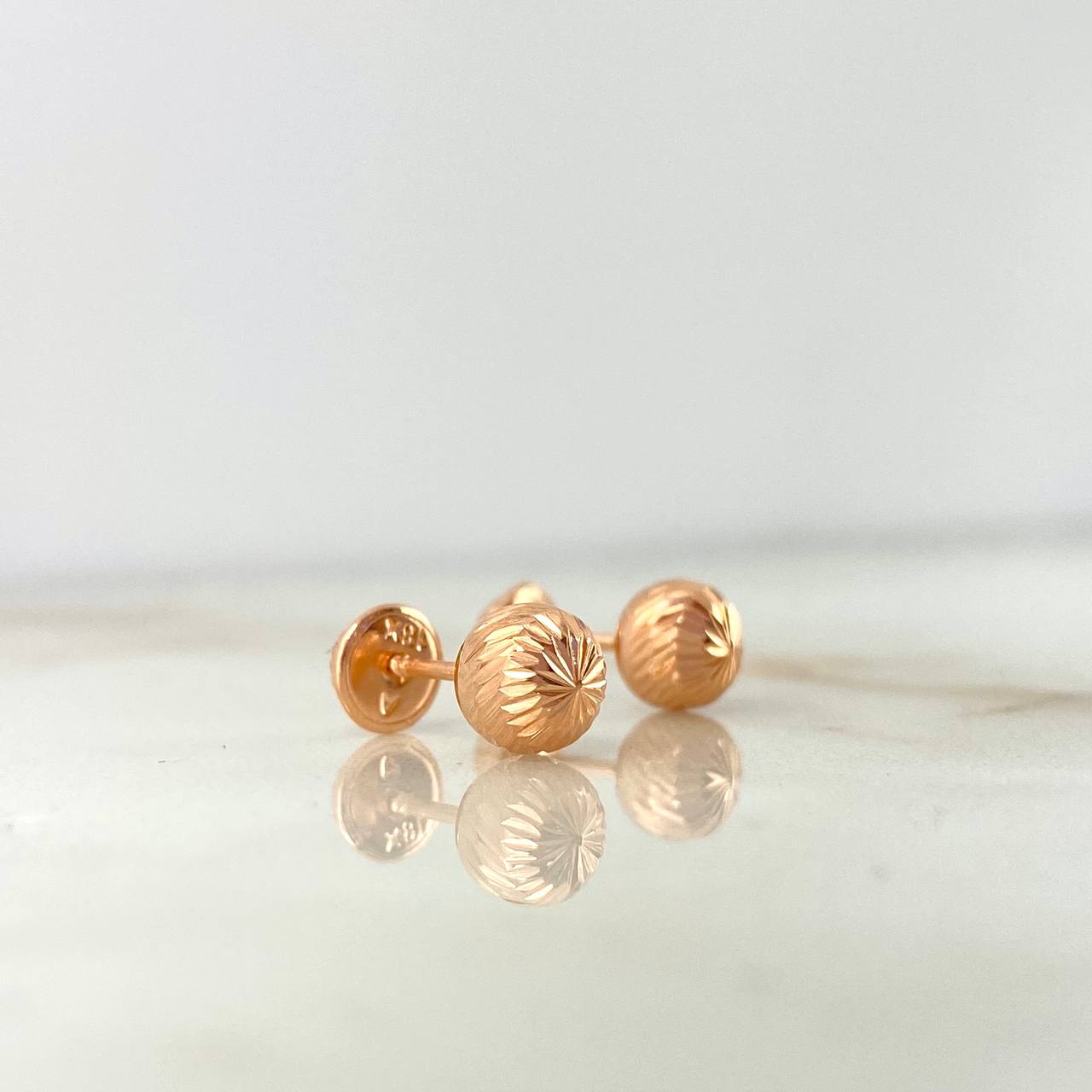 Topos Bola 6mm 0.75gr / Diamantada Oro Rosa