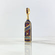 Dije Botella Blue Label 14gr / 5cm / Circones Azules - Narajados Oro Amarillo