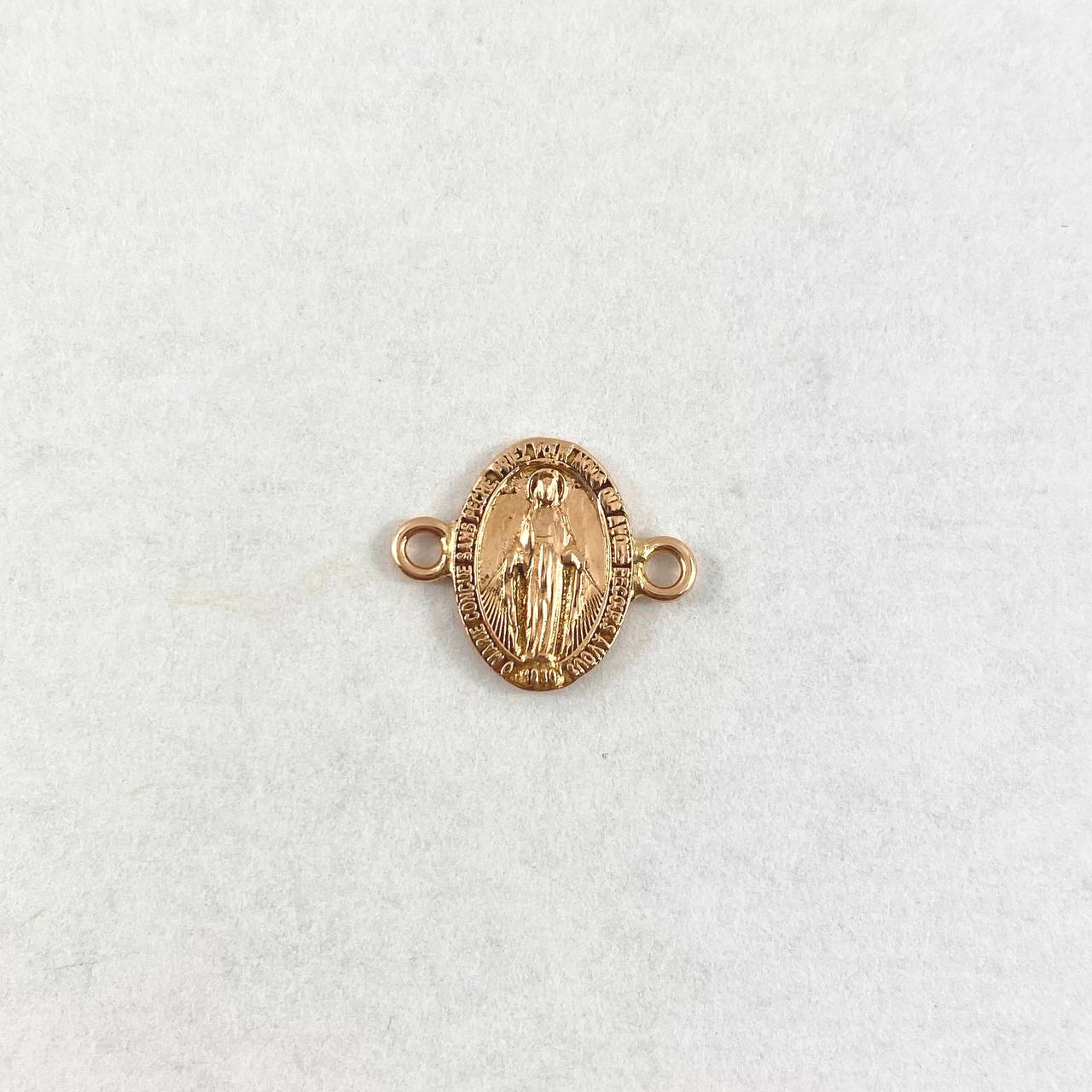 Herraje Virgen Milagrosa 0.9gr / 1.4cm / Plana Oro Rosa