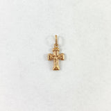 Dije Cruz Cristo 0.5gr / 2cm / Templaria Troquelada Oro Rosa