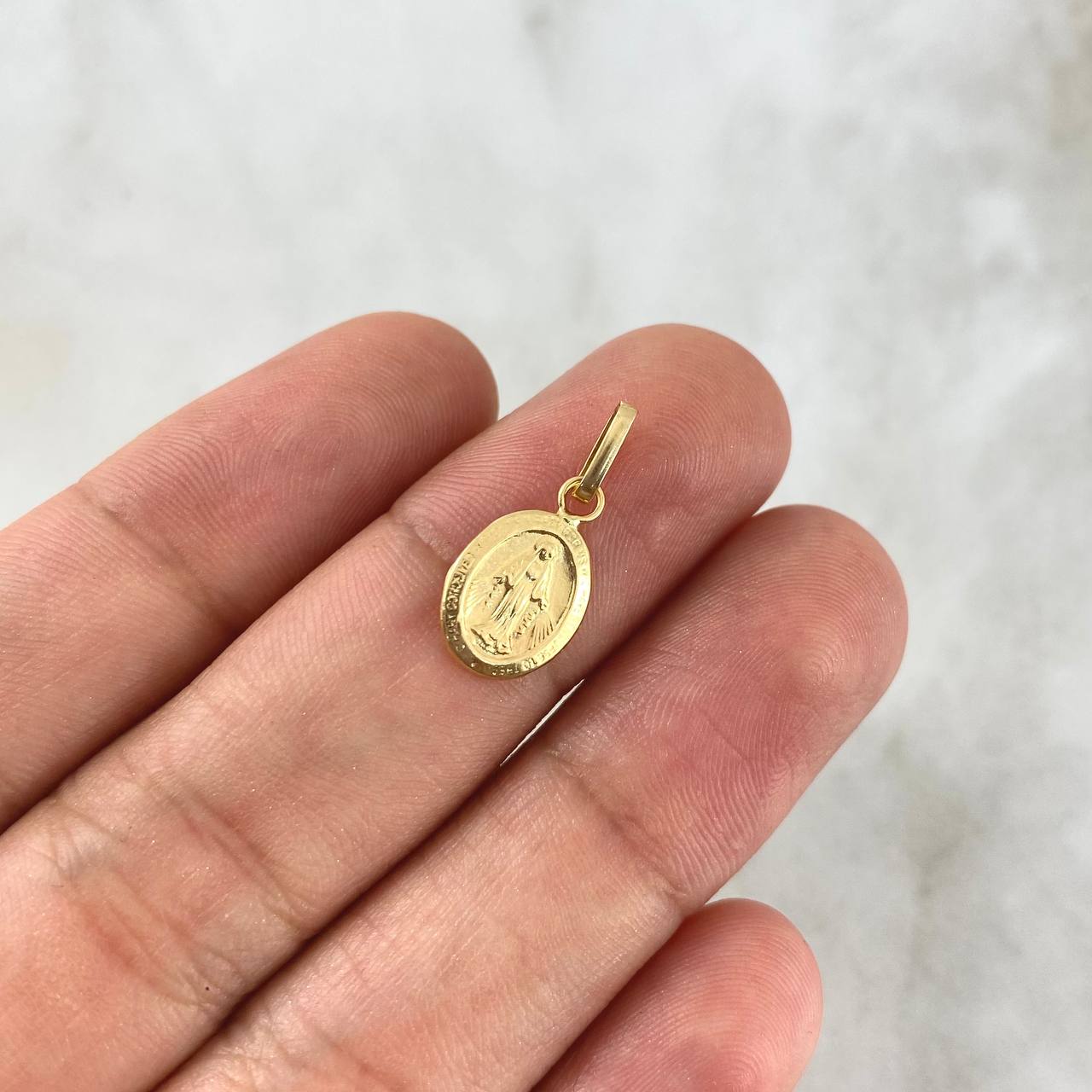 Dije Virgen Milagrosa 0.45gr / 1.8cm / Plana Oro Amarillo