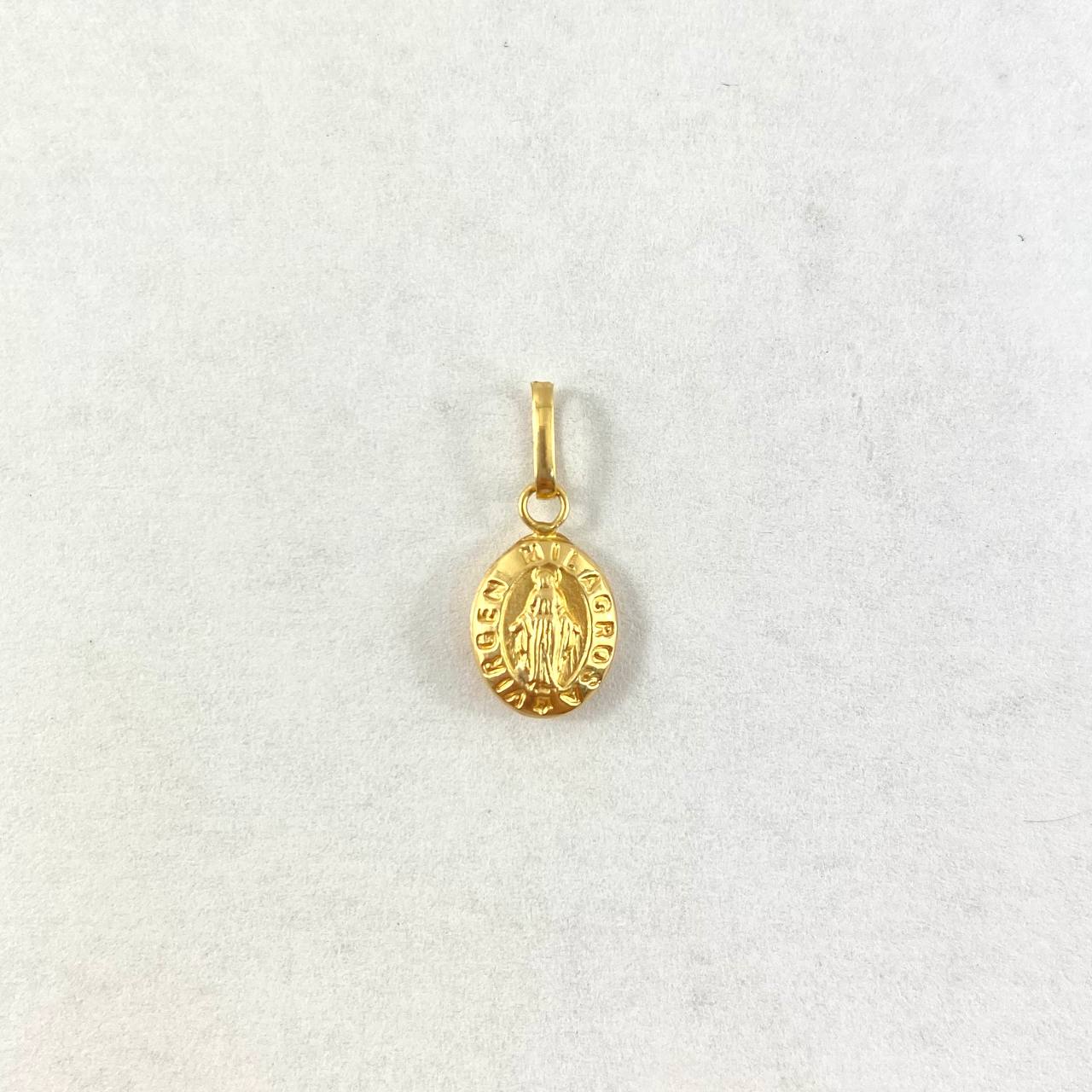 Dije Virgen Milagrosa 0.45gr / 1.8cm / Troquelado Oro Amarillo