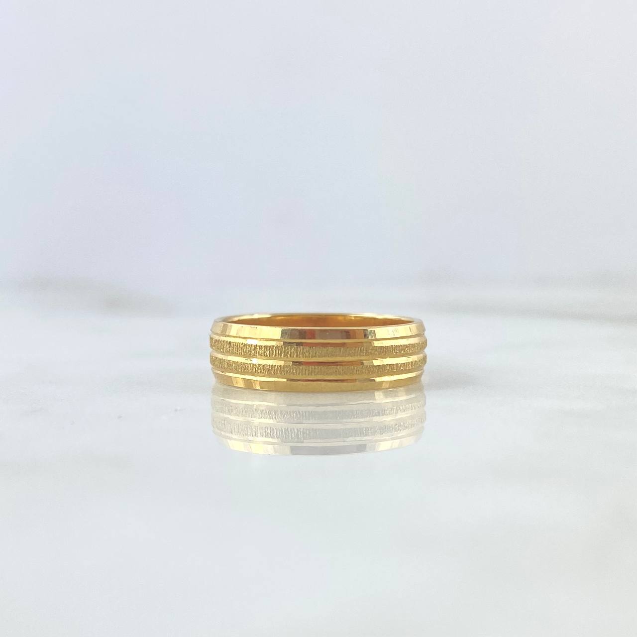 Anillo Argolla Carriles Diamantados 5.2gr / T 7 1/4 / 5.5cm / Oro Amarillo