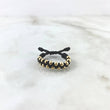 Anillo Negro Zig - Zag 1gr / 3mm Bolas Lisas 20 Und Oro Amarillo ©