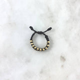 Anillo Negro Zig - Zag 1gr / 3mm Bolas Lisas 20 Und Oro Amarillo ©