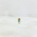 Piercing Chispa Lineal Garrita 0.3gr / 0.8cm / 3mm Circon Celeste Oro Amarillo (Joya)