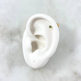 Piercing Chispa Lineal Garrita 0.3gr / 0.8cm / 3mm Circon Verde Oro Amarillo (Joya)