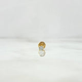 Topo Chispa Lineal Garrita 0.35gr / 1cm / 3mm Diamante Blanco 12.5pts Oro Amarillo (Joya)