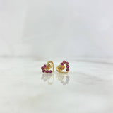 Topos Corazón Silueta 1.2gr / 0.9cm / Mitad Rubies 21pts Oro Amarillo (Joya) ©