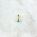 Piercing Chispa Garrita 0.5gr / 3mm Esmeralda 10pts Oro Amarillo (Joya)