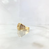 Anillo Corona RX 6gr / T9 1/2 / Circones Blancos Oro Amarillo