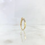 Anillo Solitario Churumbela 1.85gr / T6 1/2 / Lineas Cruzadas Circones Blancos Oro Amarillo