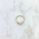 Anillo Solitario 1.75gr / T7 1/2 / Linea Curva Circon Blanco Oro Amarillo