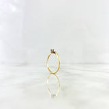 Anillo Solitario 1.75gr / T7 1/2 / Linea Curva Circon Blanco Oro Amarillo