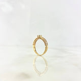 Anillo BV 2.7gr / T6 1/4 / Solitario Circones Blancos Oro Amarillo