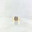 Anillo Rectangulo 4.05gr / T7 3/4 / Circones Blancos Oro Amarillo