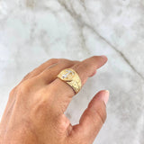 Anillo Ancla 6.4gr / T11 / Dos Oros Amarillo Blanco