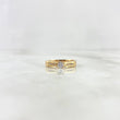 Anillo Solitario Churumbela Mitad Rayas 2.85gr / T6 / Circones Blancos Oro Amarillo ©