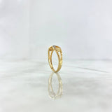 Anillo Infinito Correa 2.6gr / T7 1/4 / Circones Blancos Dos Oros Amarillo Blanco ©