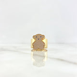 Anillo Oso TS Corazones Filigrana 11.5gr / T9 3/4 / Circones Blancos - Azules Oro Amarillo ©