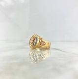 Anillo San Miguel Arcangel 12.4gr / T10 1/4 / Circones Blancos Tres Oros ©