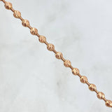 Cadena Militar 17.75gr / 60cm-3mm Bolas Diamantadas Oro Rosa 18K