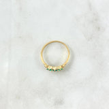 Anillo Trio Centellado 2.4gr / T7 1/2 / Esmeraldas 26pts - Diamantes Blancos 12pts Oro Amarillo (Joya)