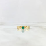 Anillo Solitario Circulo 2gr / T6 3/4 / Esmeralda 17pts Oro Amarillo (Joya)