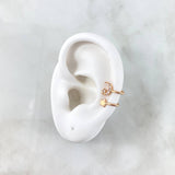 Piercing Earcuff Simulador 0.95gr / 1.1cm / Estrella Luna Oro Amarillo (Joya)