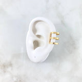 Piercing Earcuff Simulador Tres Bandas 1.4gr / 1.3cm / Oro Amarillo (Joya)