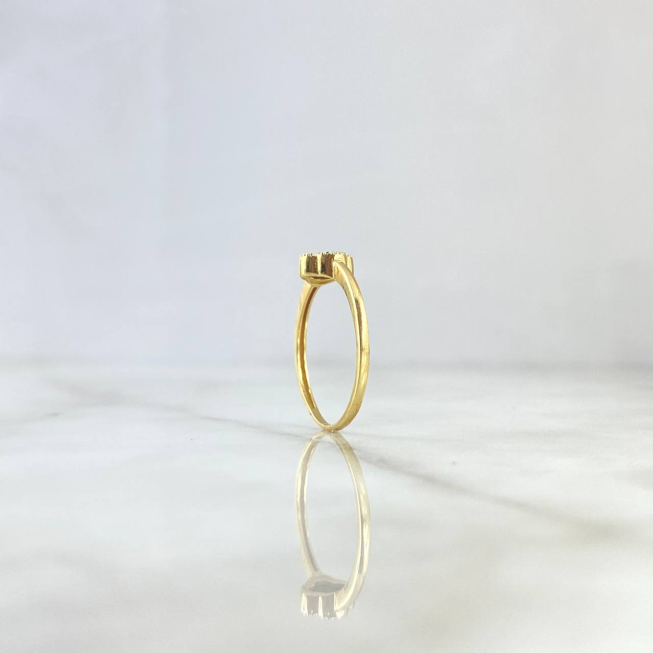 Anillo Trébol VCyA 1.95gr / T9 / 8mm Onix Negro Punteado Oro Amarillo +4 (Oferta) ©