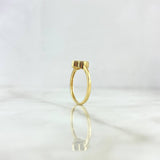 Anillo Trébol VCyA 2.45gr / T7 3/4 / 10mm Malaquita Verde Punteada Oro Amarillo +4 *