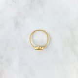 Anillo Trébol VCyA 2.25gr / T8 1/4 / 9mm Nacar Blanco Liso - Circones Blancos Oro Amarillo +4 ©