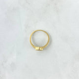 Anillo Trébol VCyA 1.9gr / T6 3/4 / 8mm Malaquita Verde Punteado Oro Amarillo +4