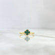 Anillo Trébol VCyA 1.9gr / T6 3/4 / 8mm Malaquita Verde Punteada Oro Amarillo +4 ©