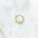 Anillo Trébol VCyA 1.9gr / T5 3/4 / 8mm Nacar Blanco Punteado Oro Amarillo +4 *