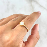 Anillo Trébol VCyA 2gr / T7 3/4 / 8mm Nacar Blanco Punteado Oro Amarillo +4 ©