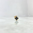 Dije Trébol VCyA 1.2gr / 1.7cm / 10mm Onix Negro Liso Oro Amarillo Nac.Esp. *