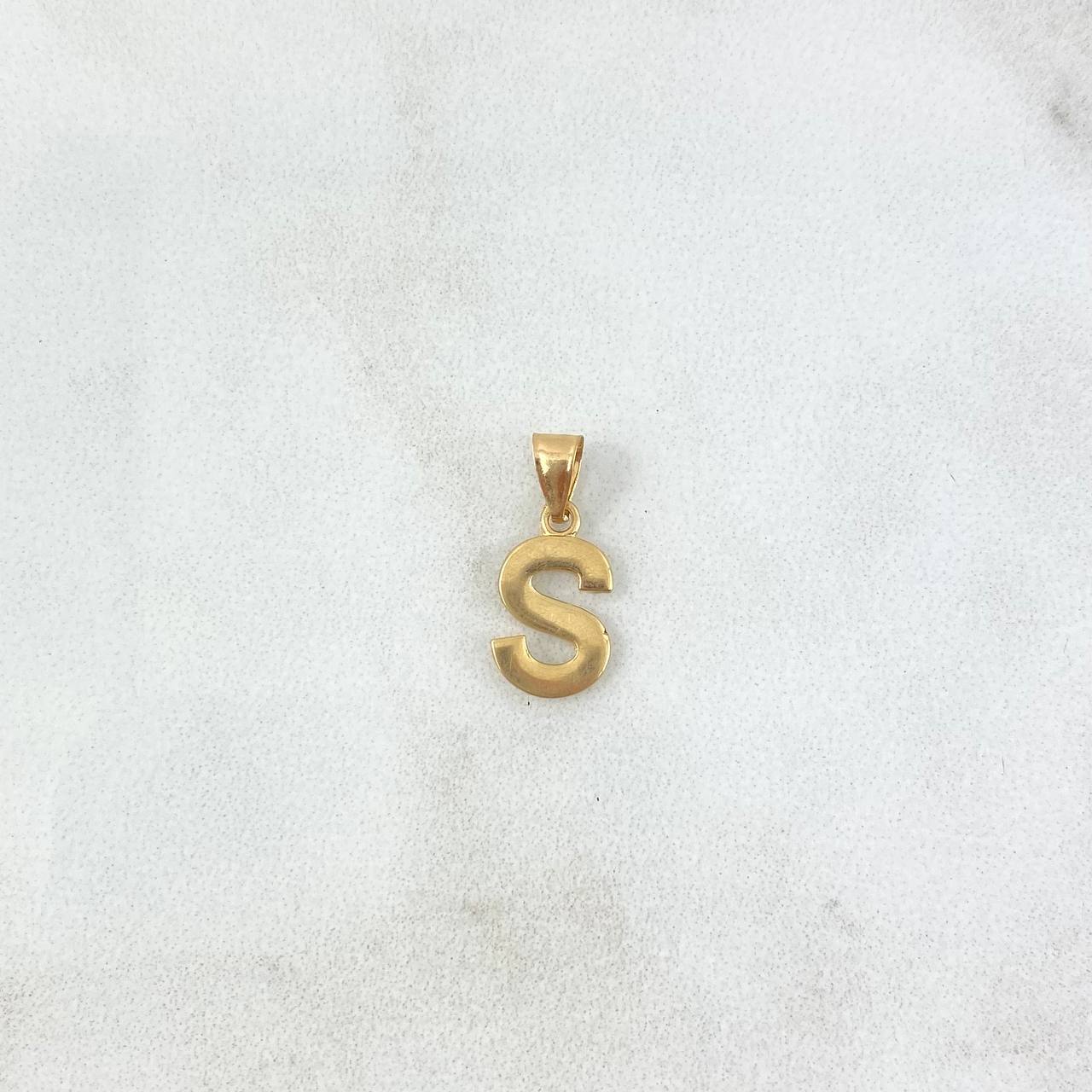 Dije Letra S 0.45gr / 1.5cm Liso Oro Amarillo