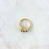 Anillo Trio Fugaz 3.2gr / T6 / Circones Blancos - Verdes Oro Amarillo