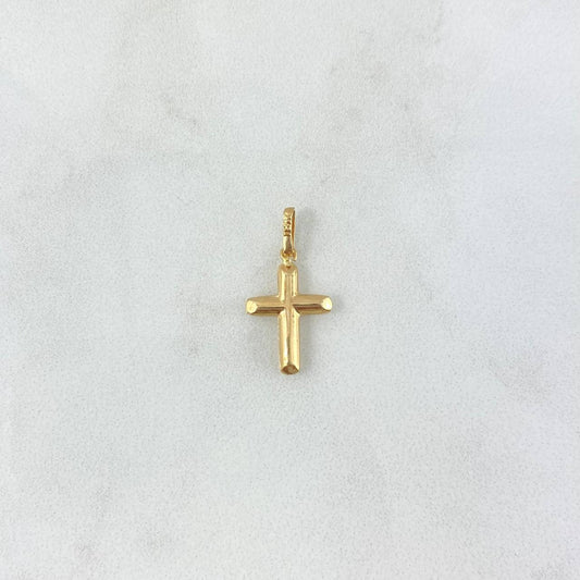 Dije Cruz 0.5gr / 2cm / Puntas Planas Lisa Oro Amarillo