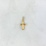 Dije Cruz 0.5gr / 2cm / Puntas Planas Lisa Oro Amarillo