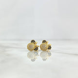 Topos Ratona 2.5gr / 9mm Circones Blancos Circones Negros - Rosca Mariposa Oro Amarillo 18K *